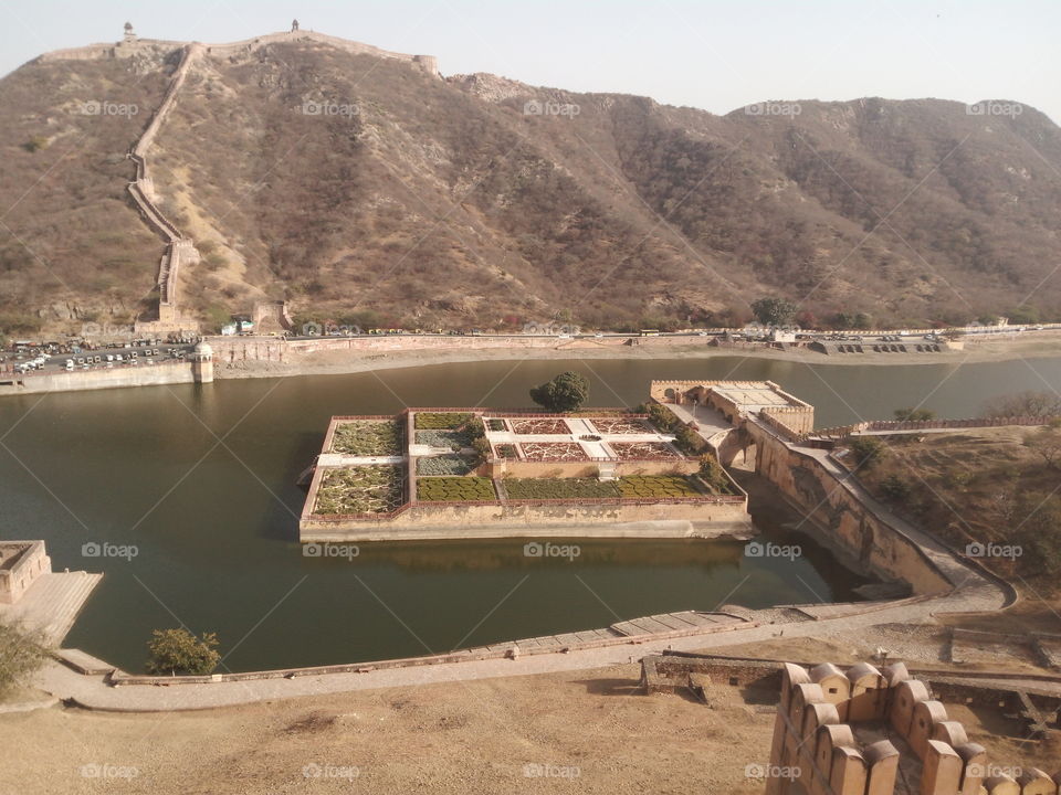 A Beautiful lake in Amer fort , Jaipur