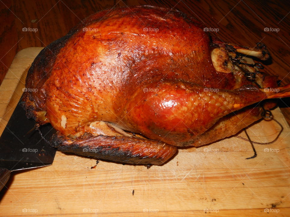 Turkey ready to go on Christmas Table