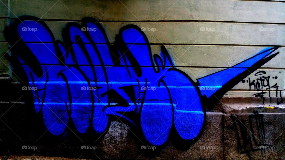 Blue graffiti