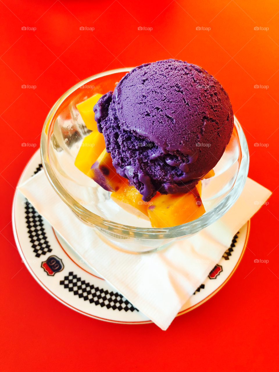 Purple ice cream.