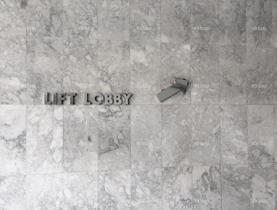 Lift lobby sign
