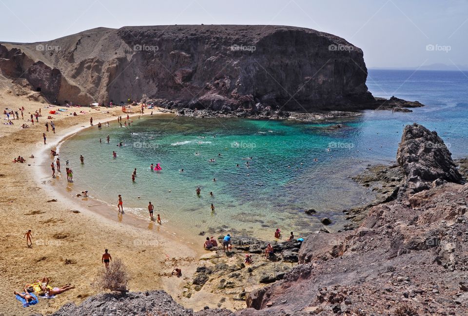 beautiful papagayo beach on lanzarote canary island in Spain