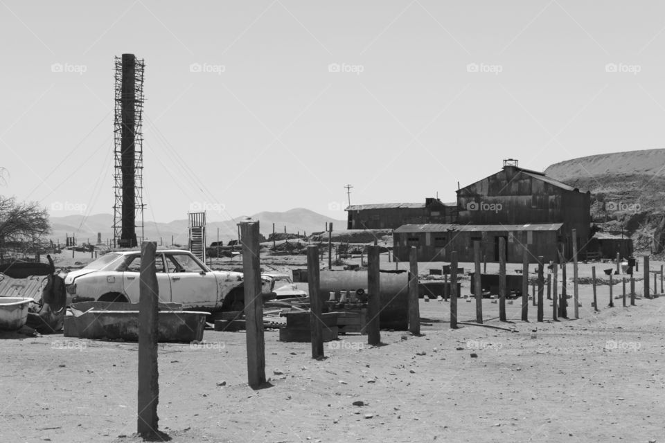 Ghost town in the Atacama Desert in Chile.