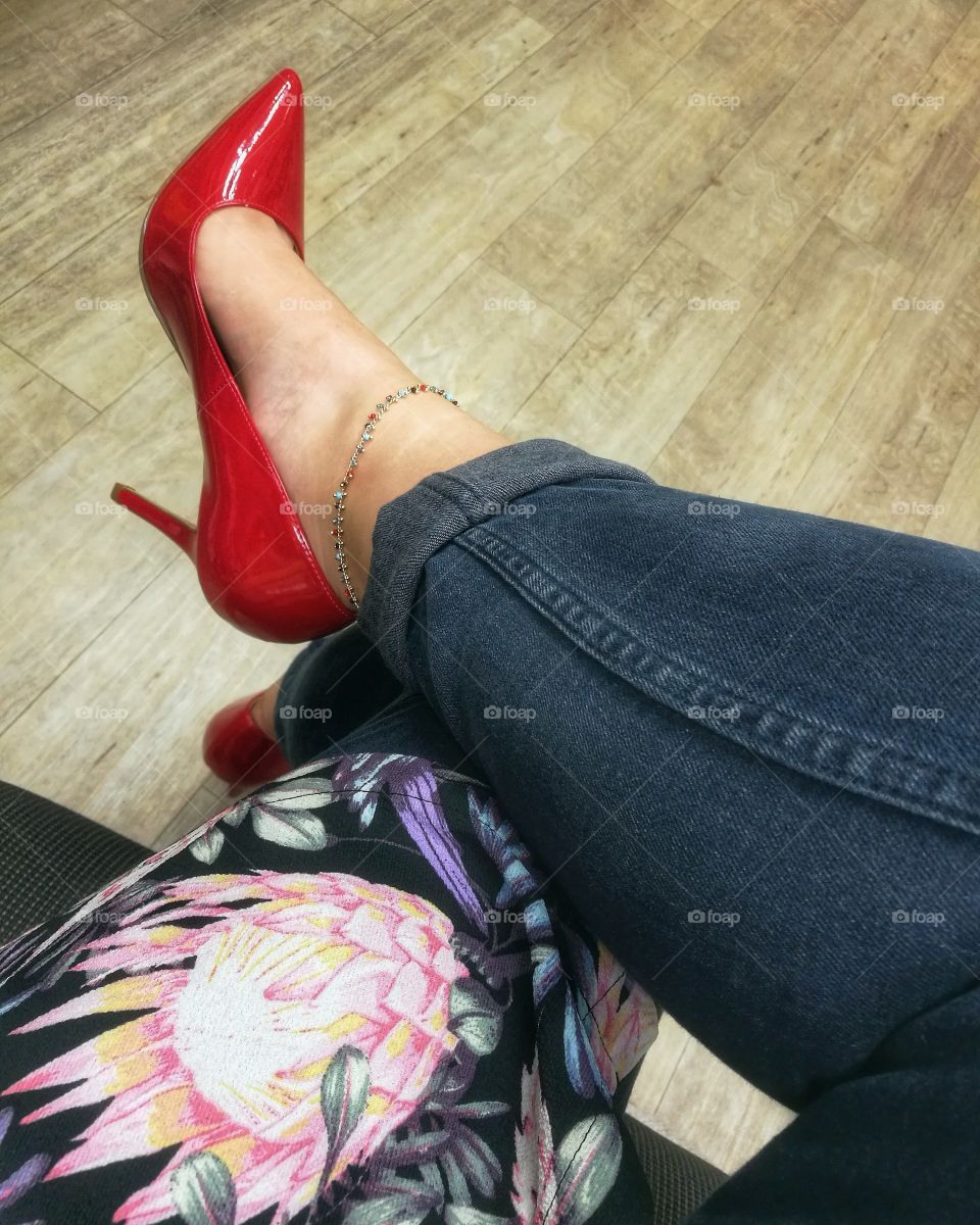 Red high-heeled