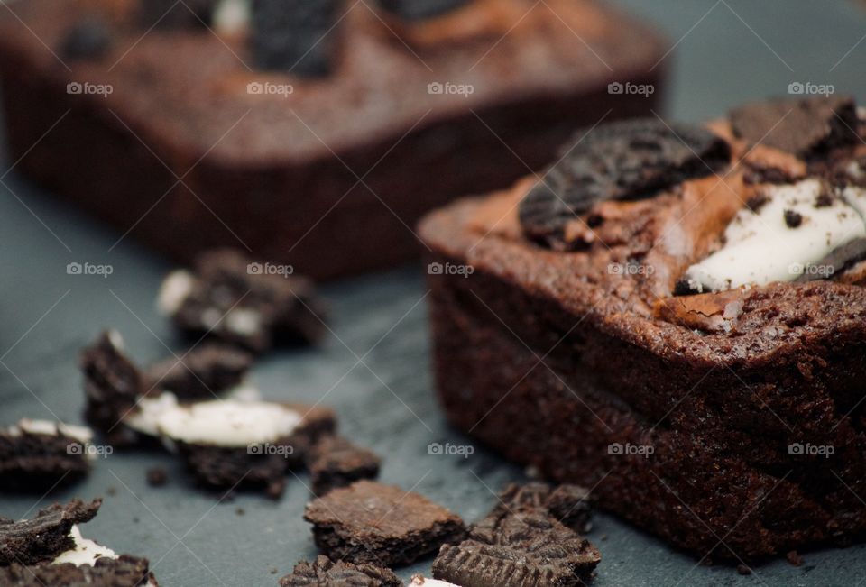 Freshly baked brownies 