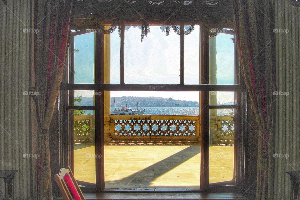 The Bosphorus as seen from window in Harem Quarters - Istanbul