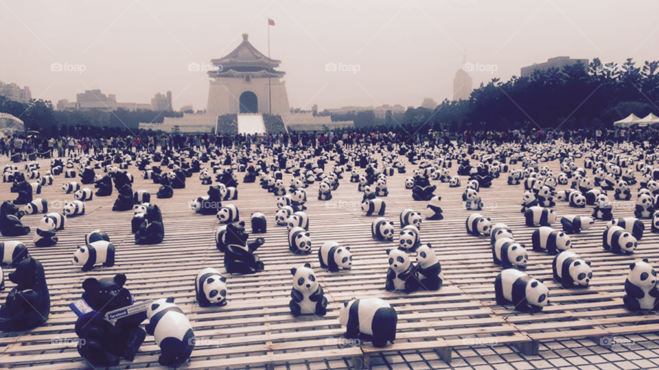 Panda statues