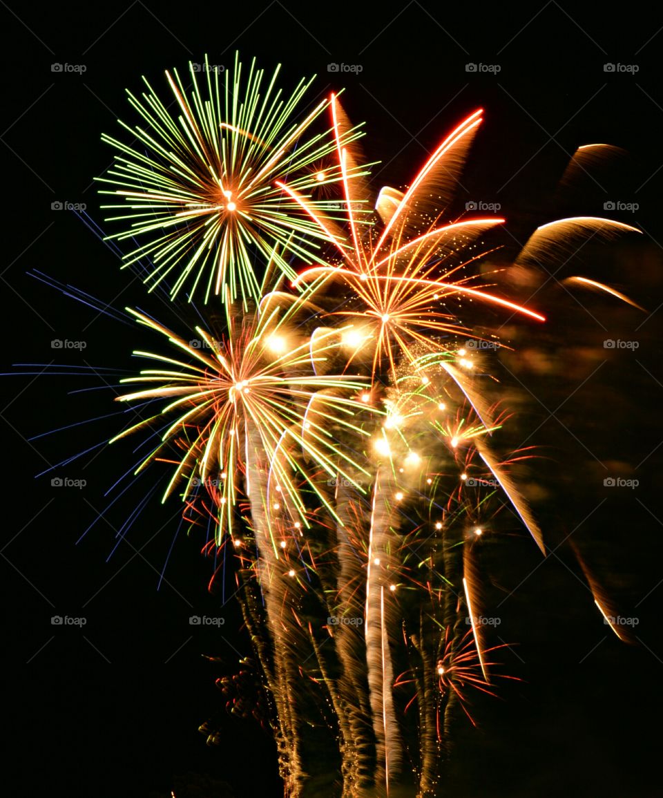 Low angle view of firework display