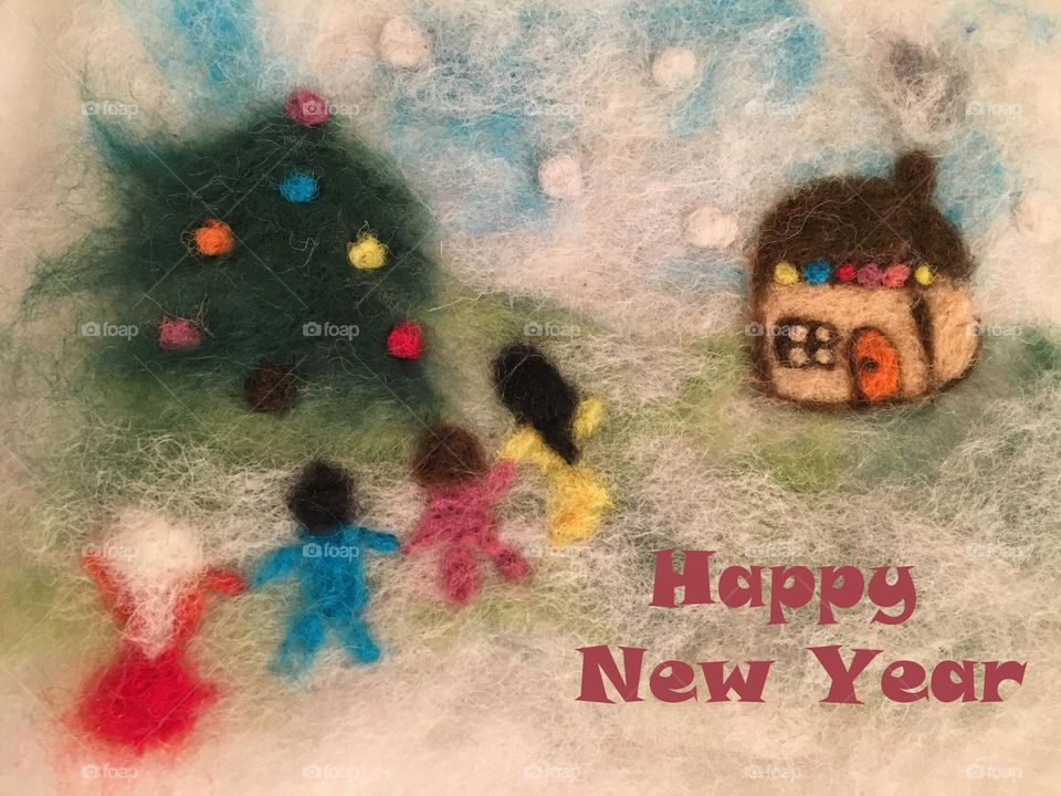 Needle felted painting 