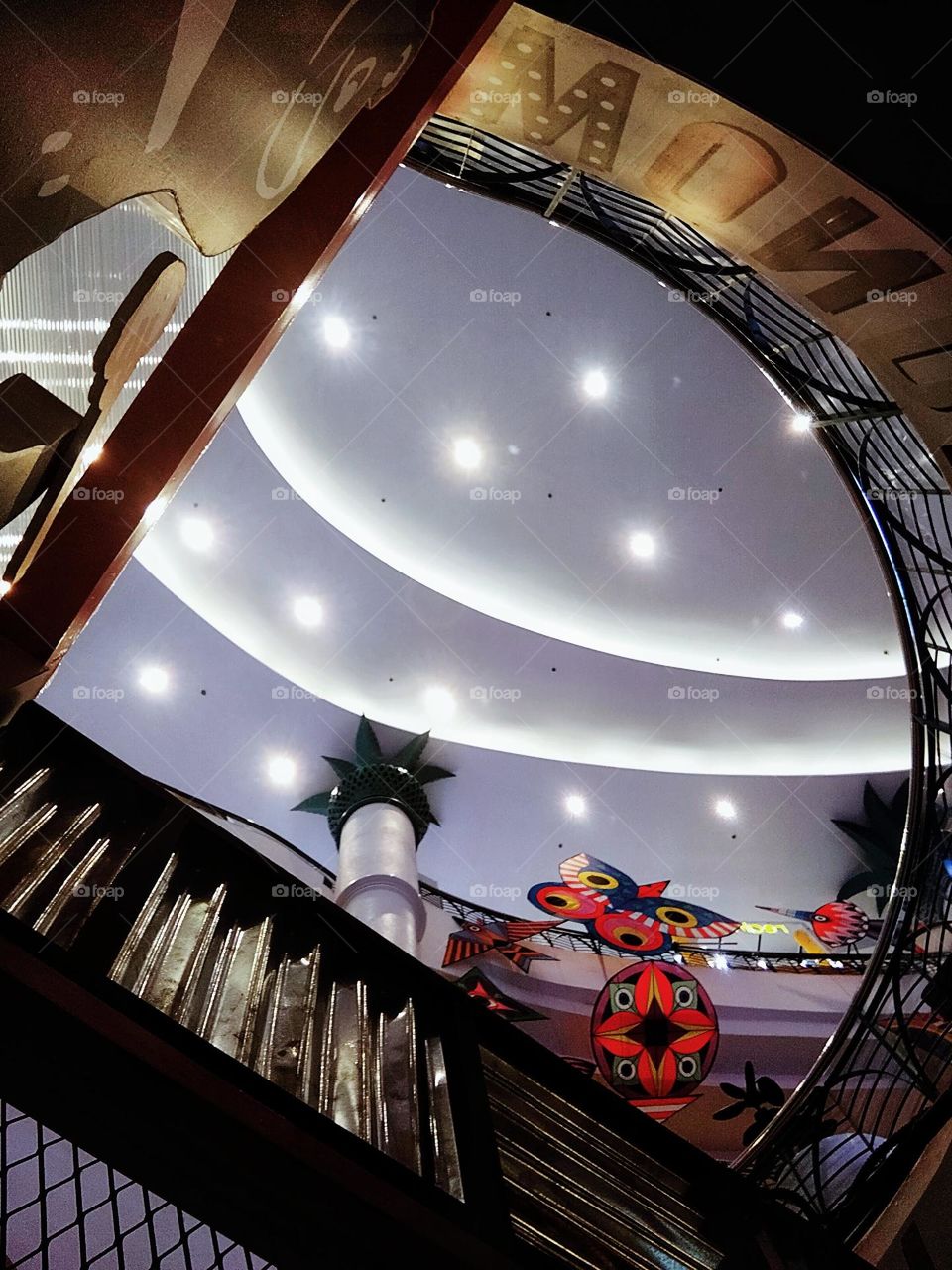 Shopping mall ceiling.