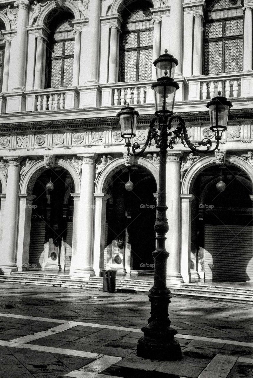 Lamppost in front of a Castle