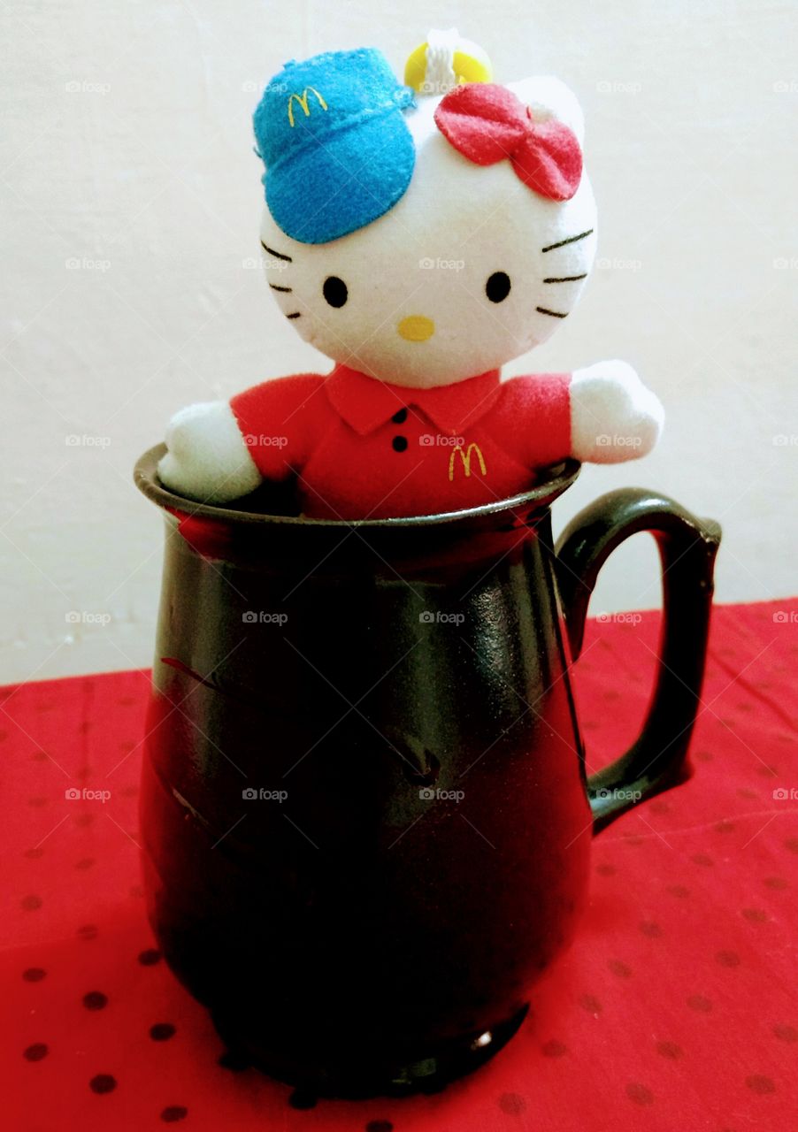 Hello kitty with my Coffee Mug
