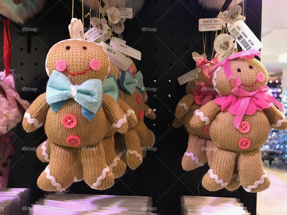 Knitted gingerbread men-Christmas tree decorations 