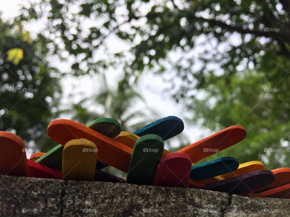 Multicoloured popsicles stick 