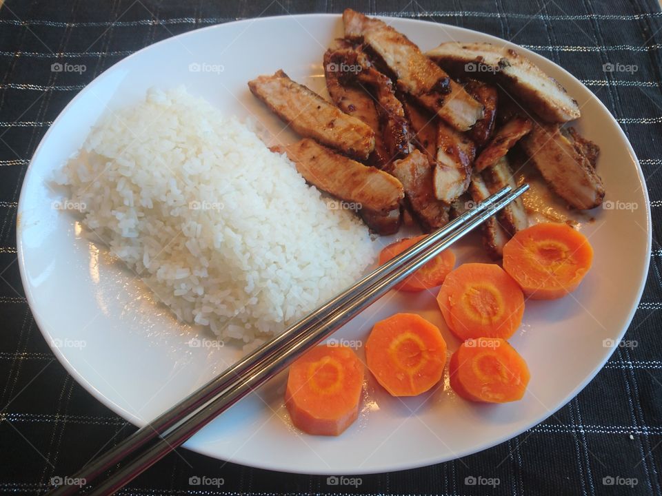 spicy pork and rice dinner
