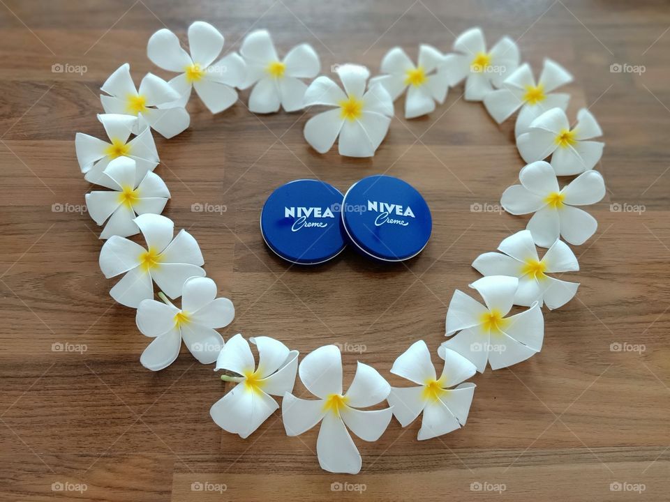 Beautiful Heart Flowers with NIVEA