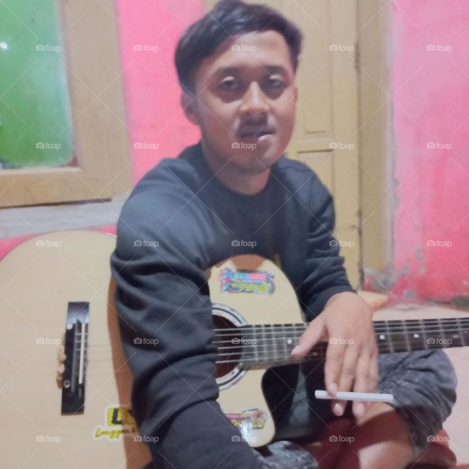 Staying up late while playing guitar