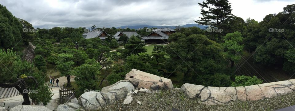 View of Nijo Castle gardens, Kyoto Japan 