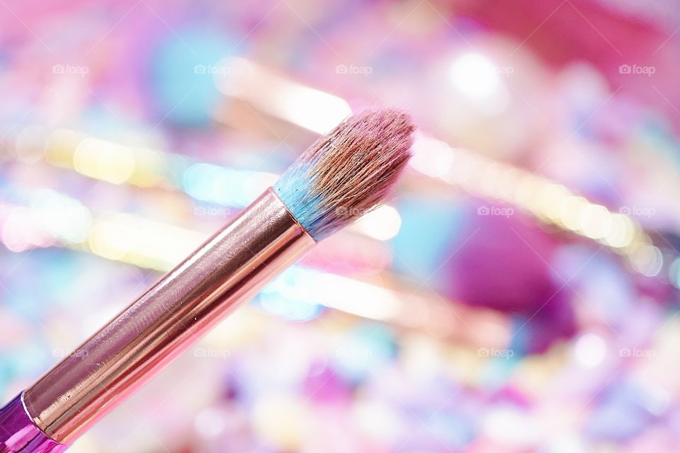 Cosmetic brush. A Colorful cosmetic brush inspired by mermaid.