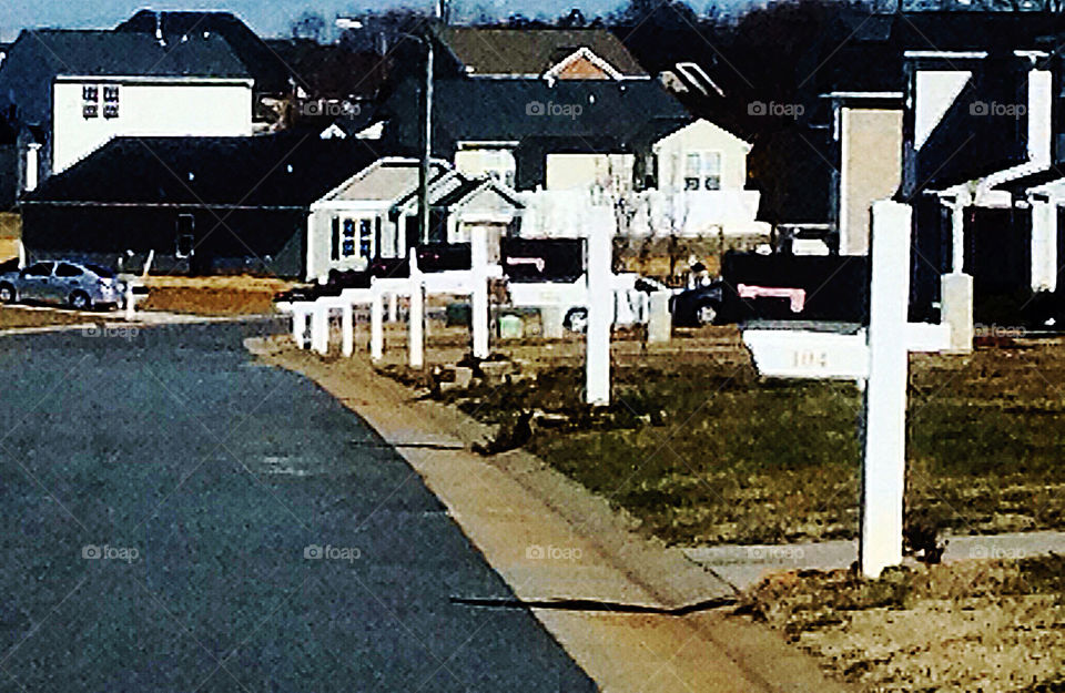 line houses boxes neighborhood by indescribable