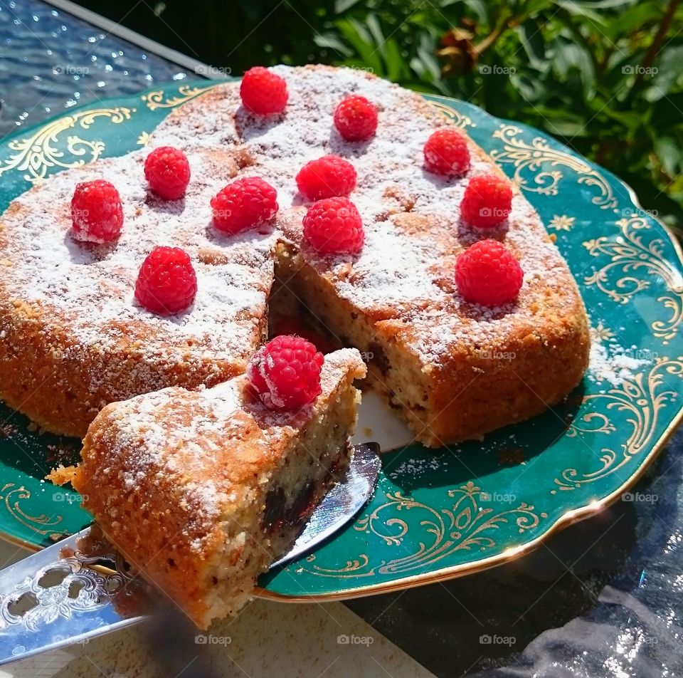 sugarcane with raspberries on top