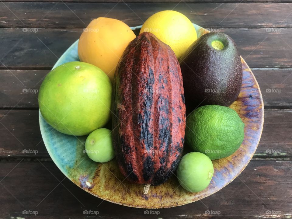 Bowl of exotic fruit