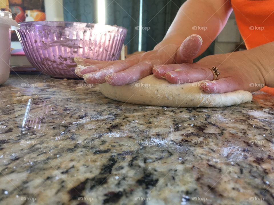 Kneading Pizza Dough