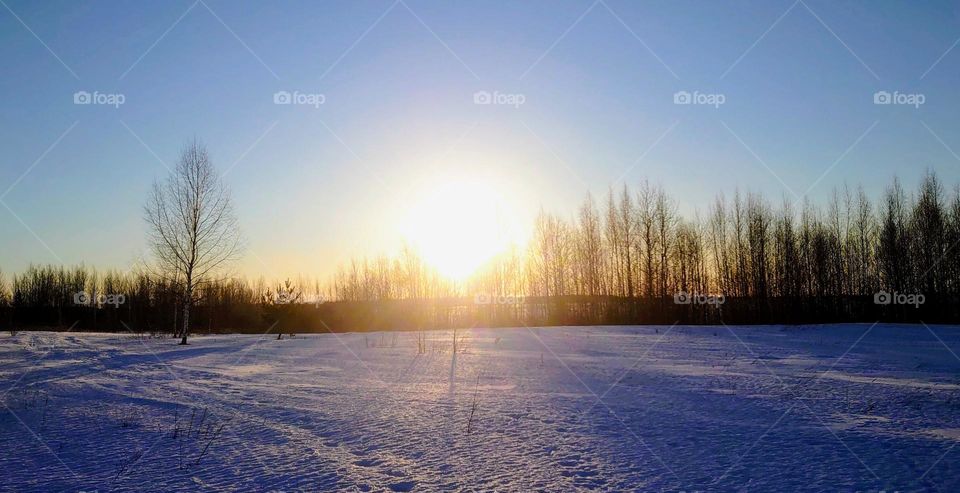 Sunset in winter ❄️☀️ Magical hour ❄️☀️ Season ❄️☀️