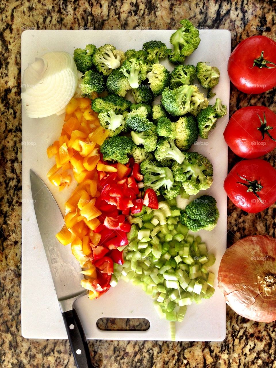 Vegetables on cutting board