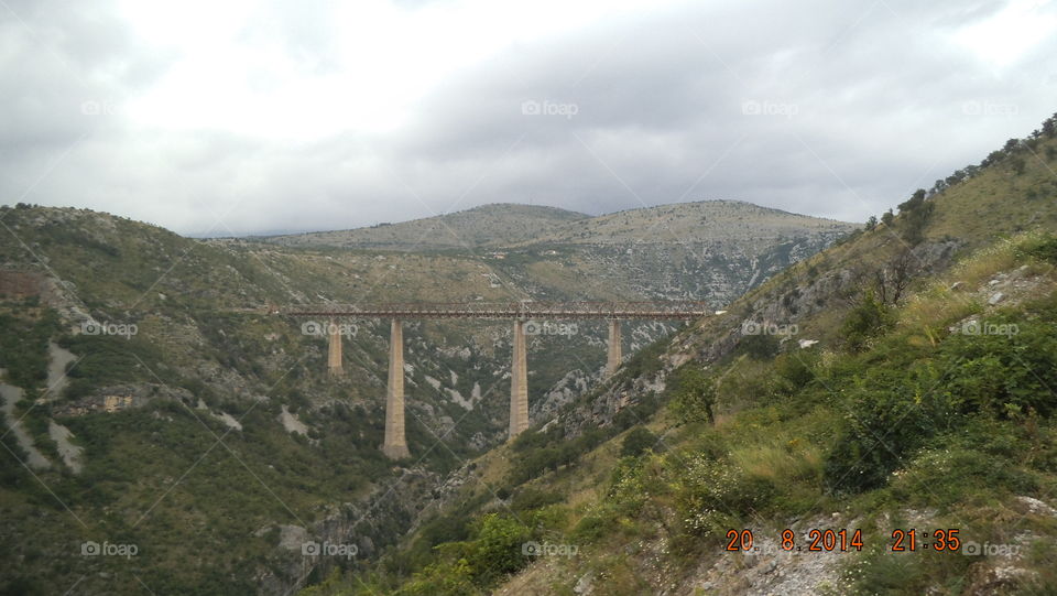 Bridge on mountains. Montenegro