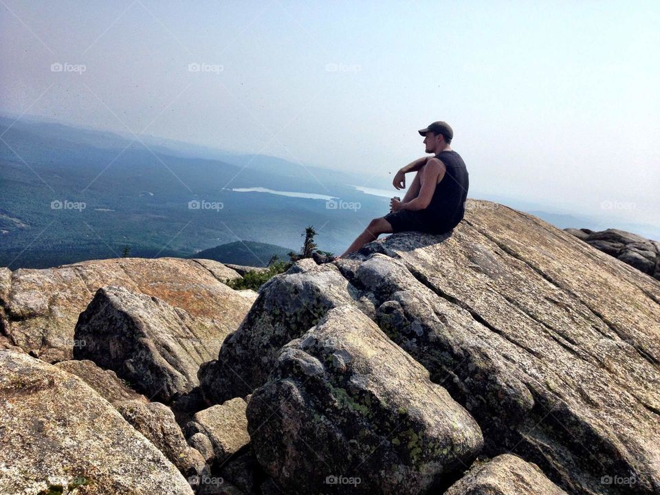 Enjoying the view over mount chocorua in the white top mountains of New Hampshire 