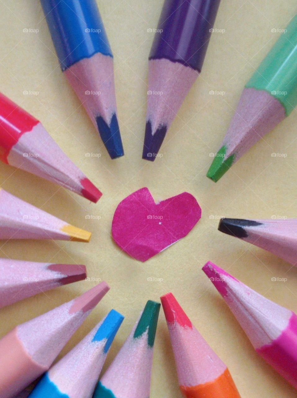 Pencils and heart; everyone loves pink