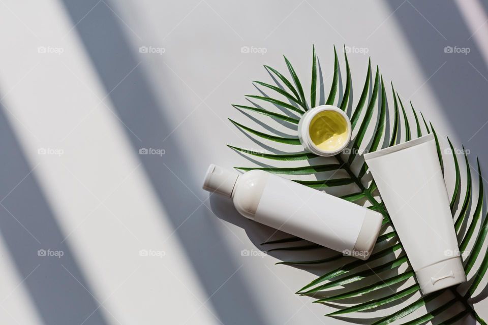 Flat lay of cosmetics 