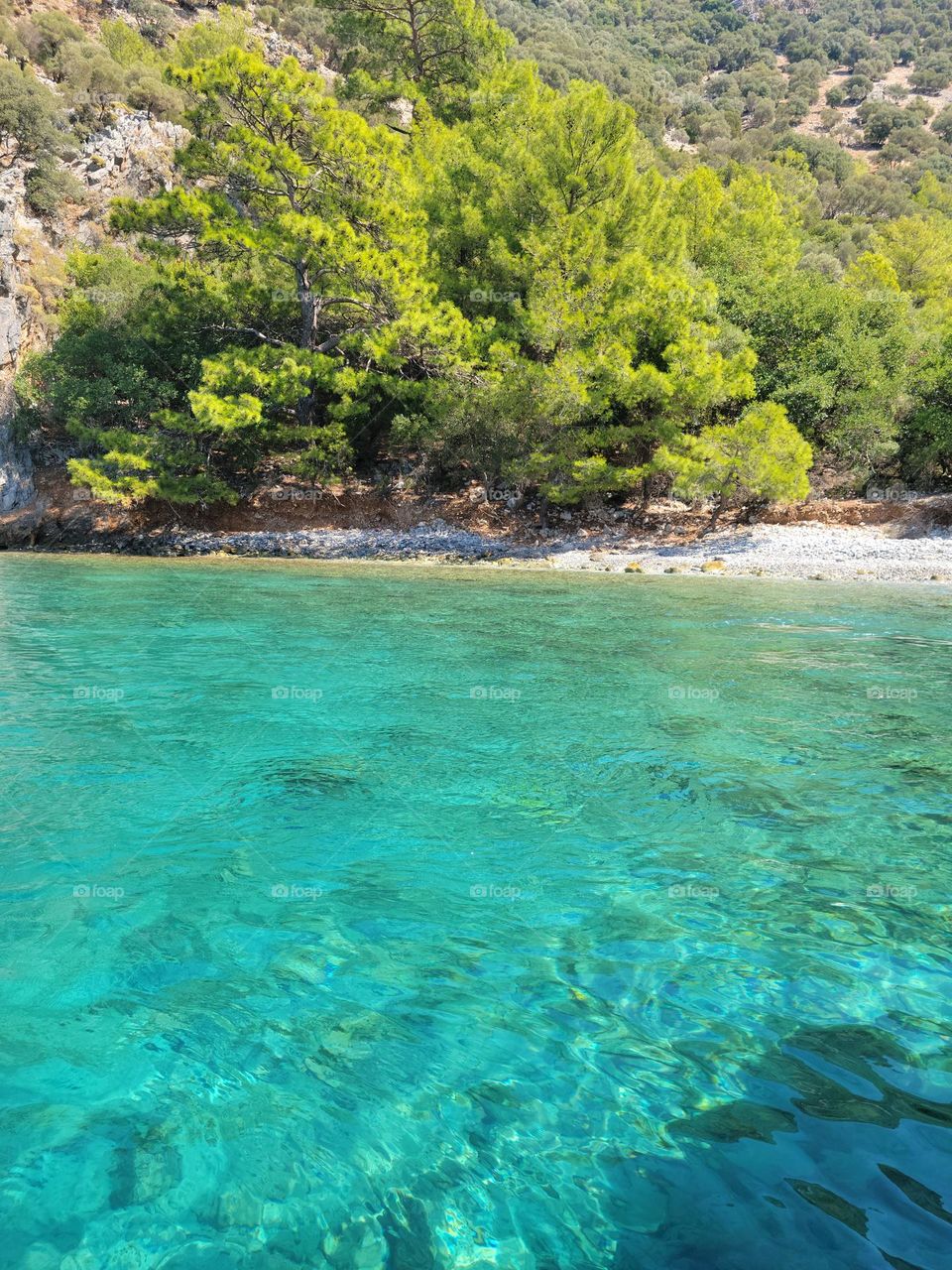 crystal clear turquoise water in turkey