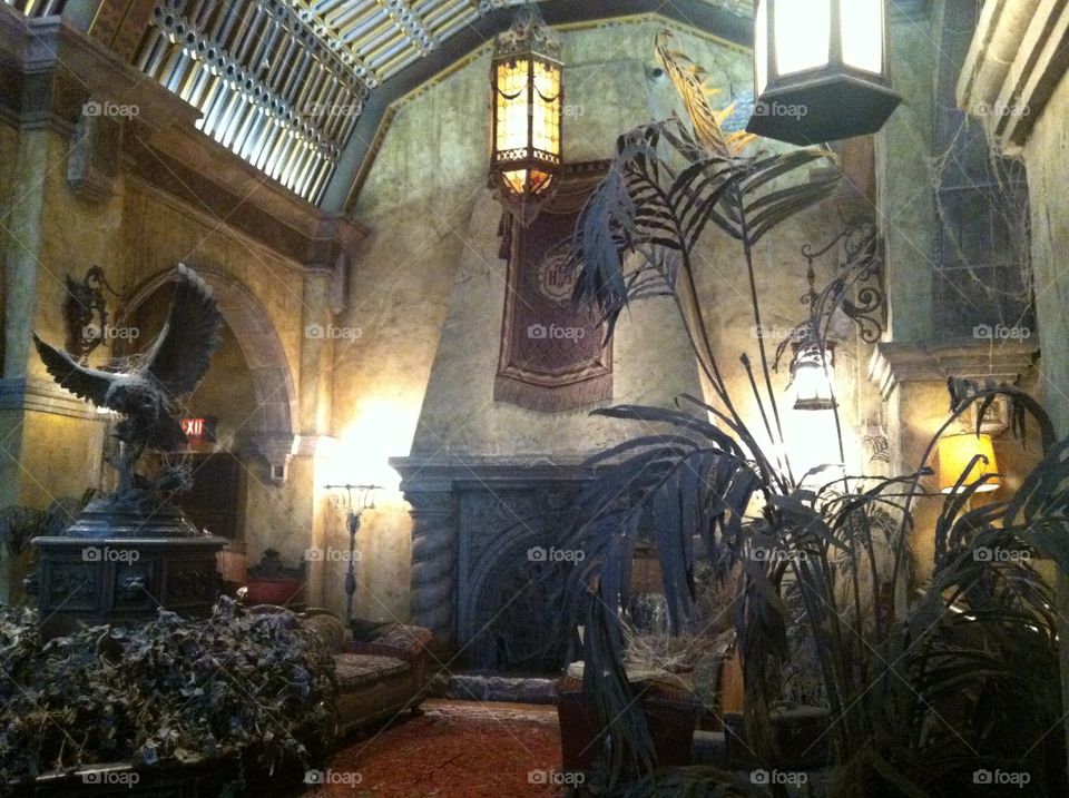 Inside the tower of terror. Waiting in line at the tower of terror 