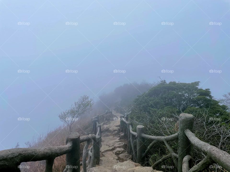 surrounded by clouds