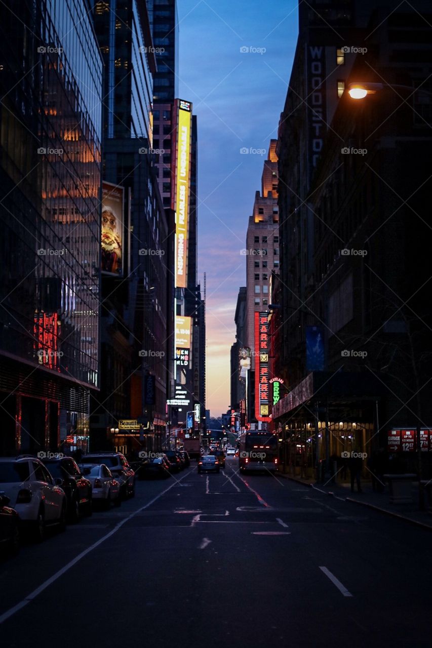 New York City Sunset Street