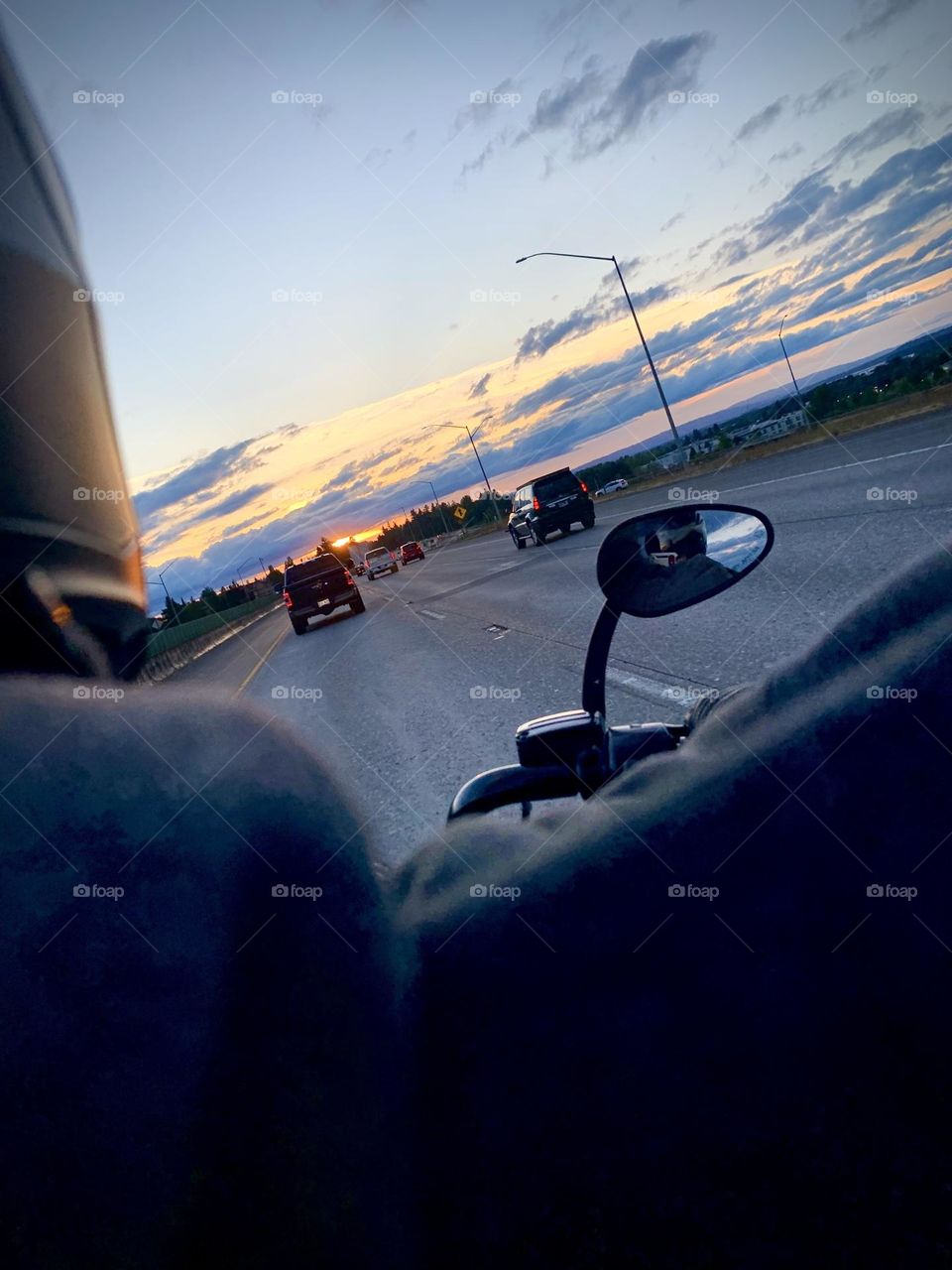 Riding into the sunset after a long day.  