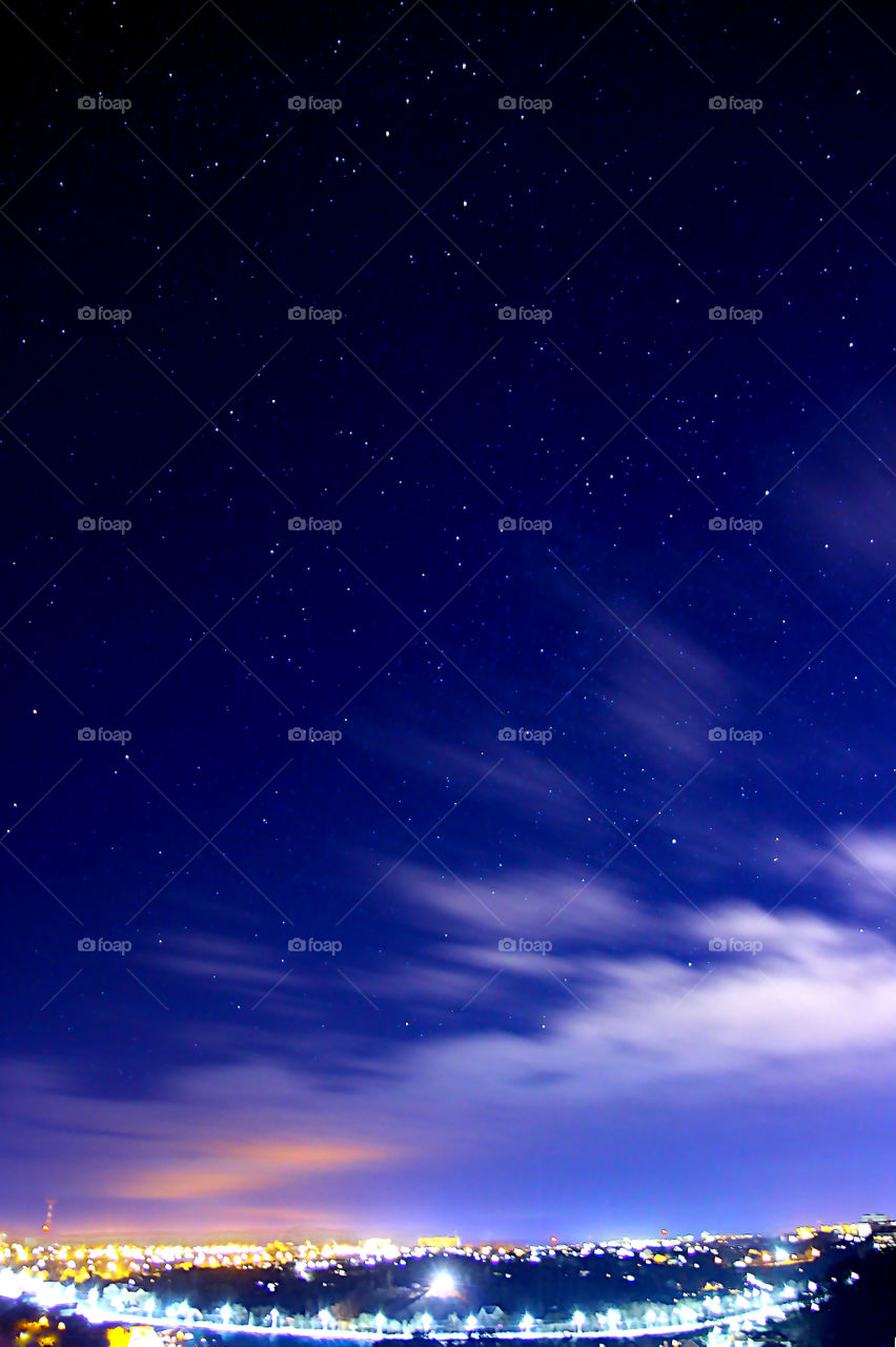 night city is always beautiful with sky full of stars