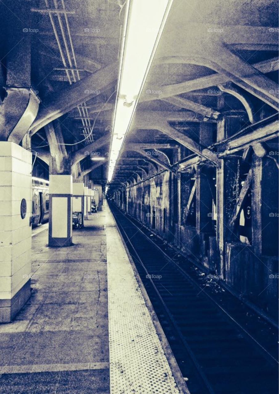 NYC train tunnel beneath GCT