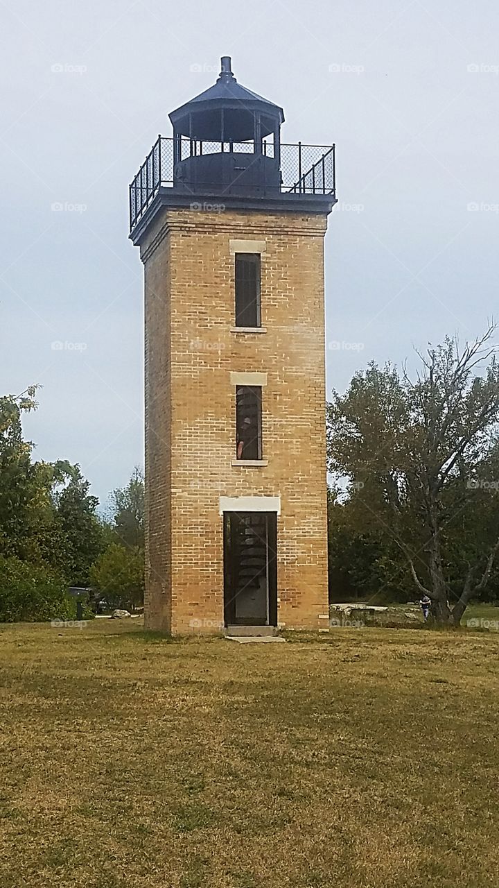 Peninsula Point Lighthouse in Michigan upper Peninsula