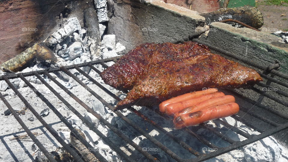 Carne al asador. Meat on the grill