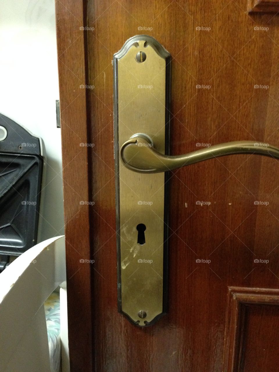 Door, Lock, Doorknob, Wood, Security