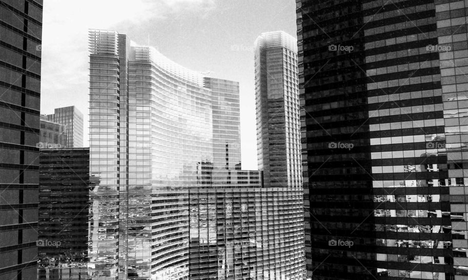 black and white skyscrapers