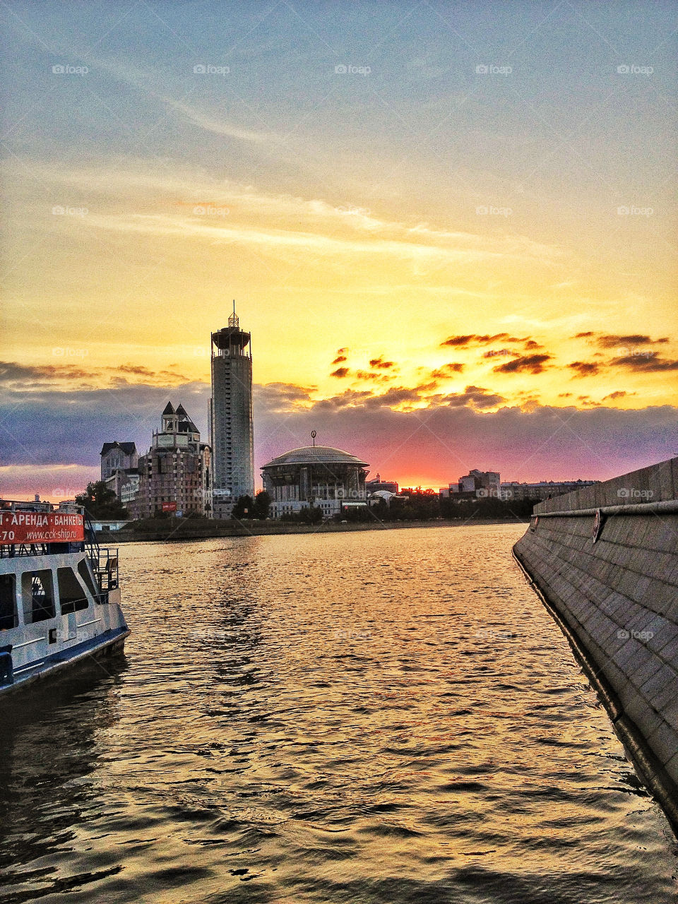 sky city sunset clouds by penguincody