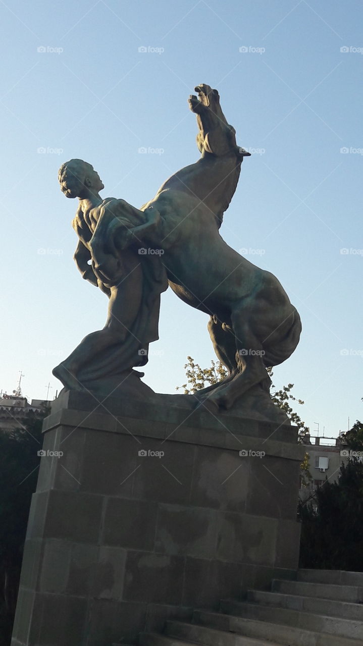 Statue infront Serbian Parliament