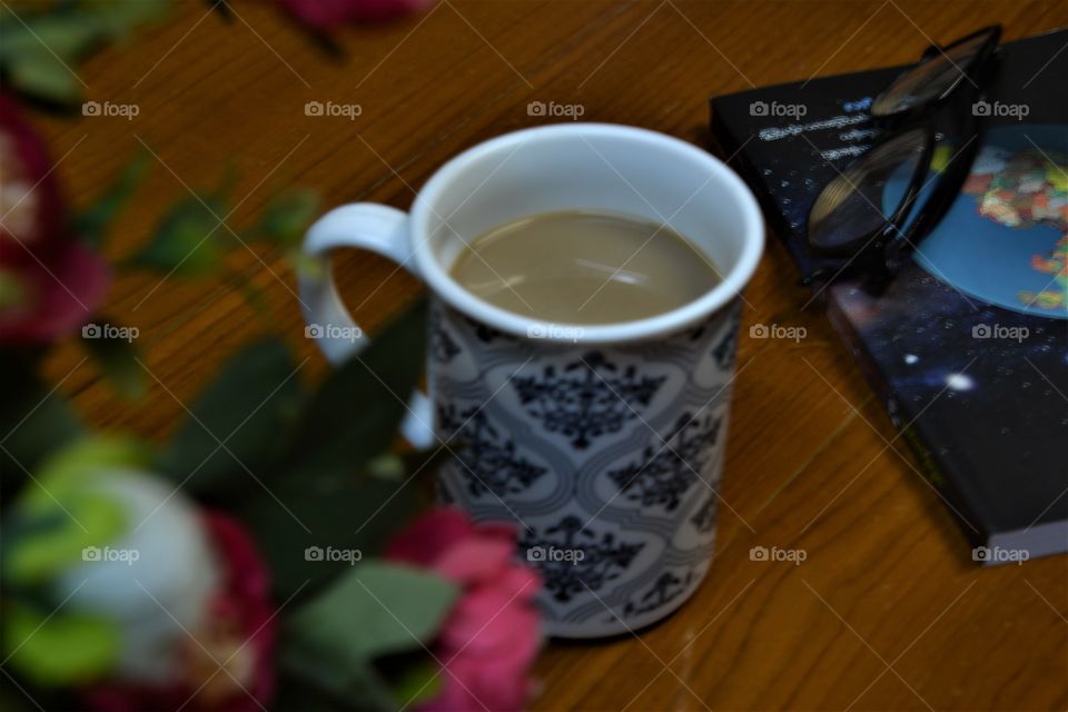 Read with coffee mug