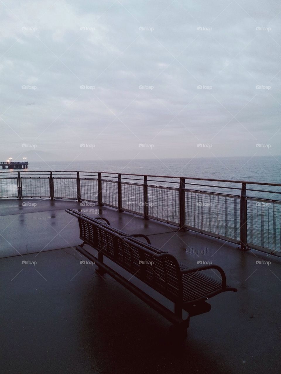 Lone Bench on Pier