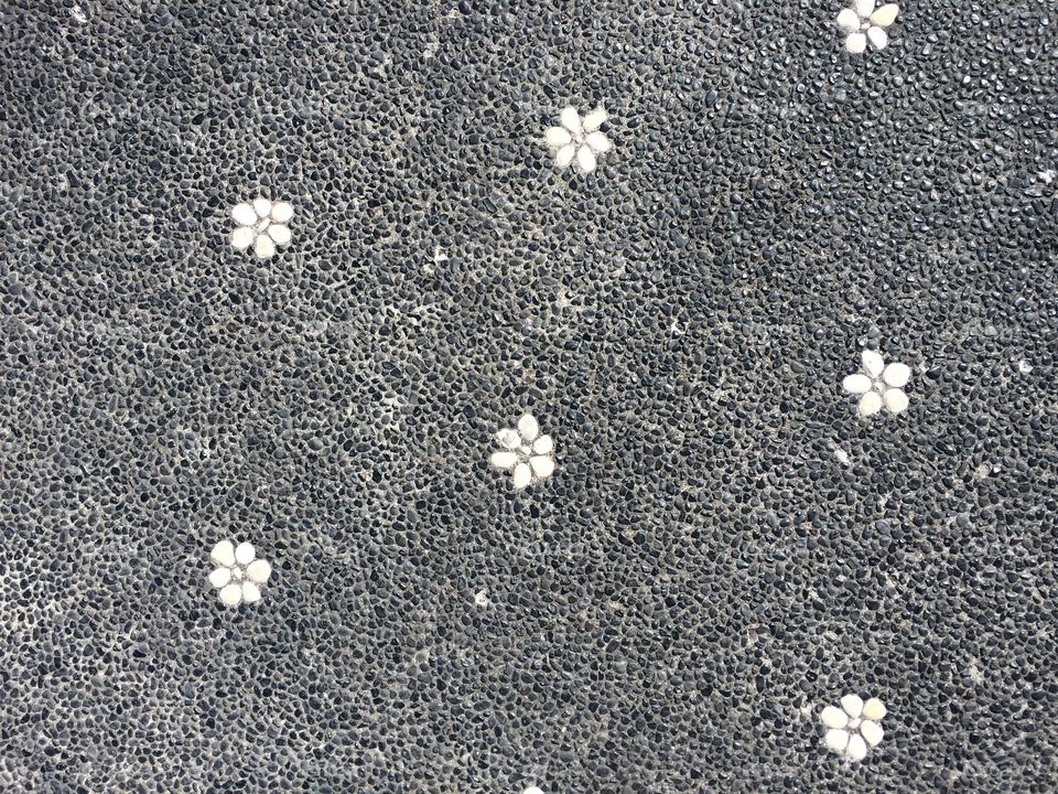 Flower Pavement, Straight On. Bali, Indonesia. June 2017.