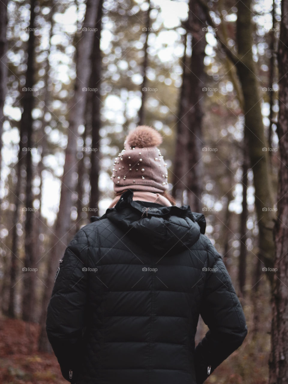 Walking alone deep in the forest